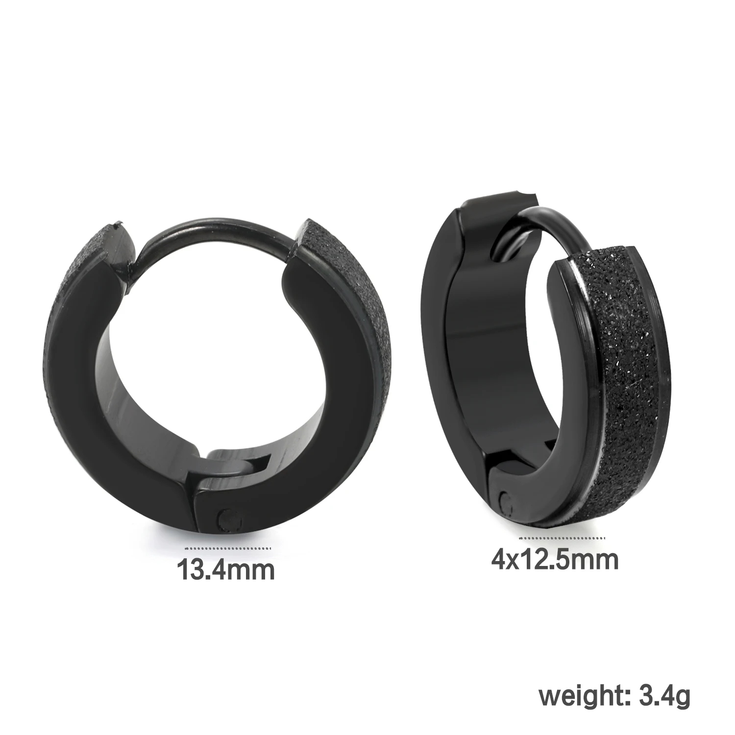 LUXUSTEEL Minimalist Small Black Golden Color Huggies Hoop Earrings for Women Men Round Circle Tiny Ear Buckle Cartilage Punk