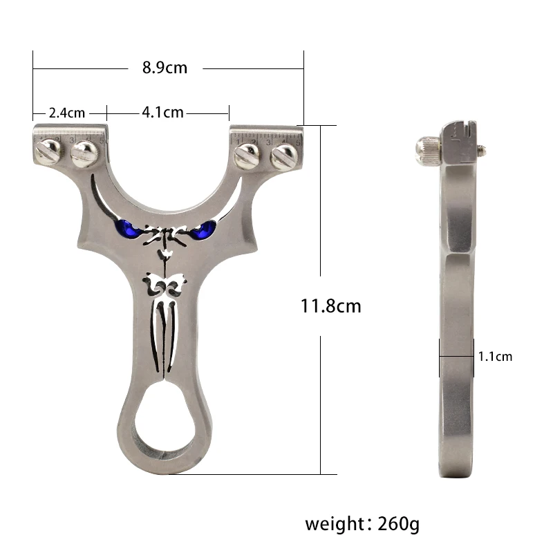 Stainless Steel Slingshot Set With Flat Rubber Bands, Suitable For Outdoor Casual Shooting And Competition Practice Slingshot