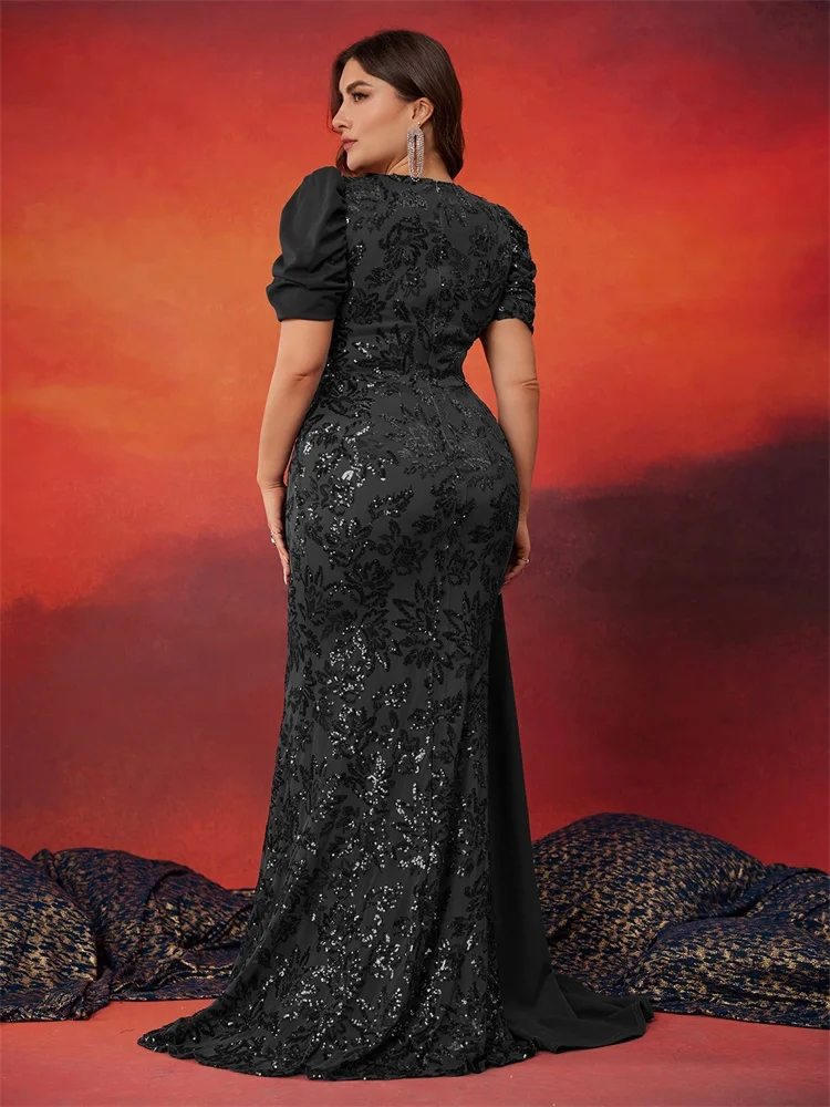 black tie dresses for curvy figures Plus Size Formal & BELT NOT INCLEDED Content + Care 100% Polyester Hand wash cold Model Measurement Wearing a Size 2X Height Plus Size Black Tie Dresses