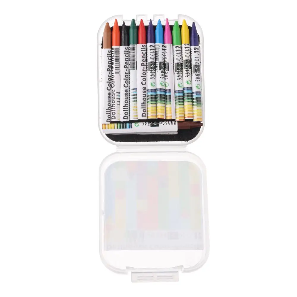 8/12/13 색상 장면 모델 놀이집 미니어처 색연필 인형집 다채로운 크레용 인형 액세서리