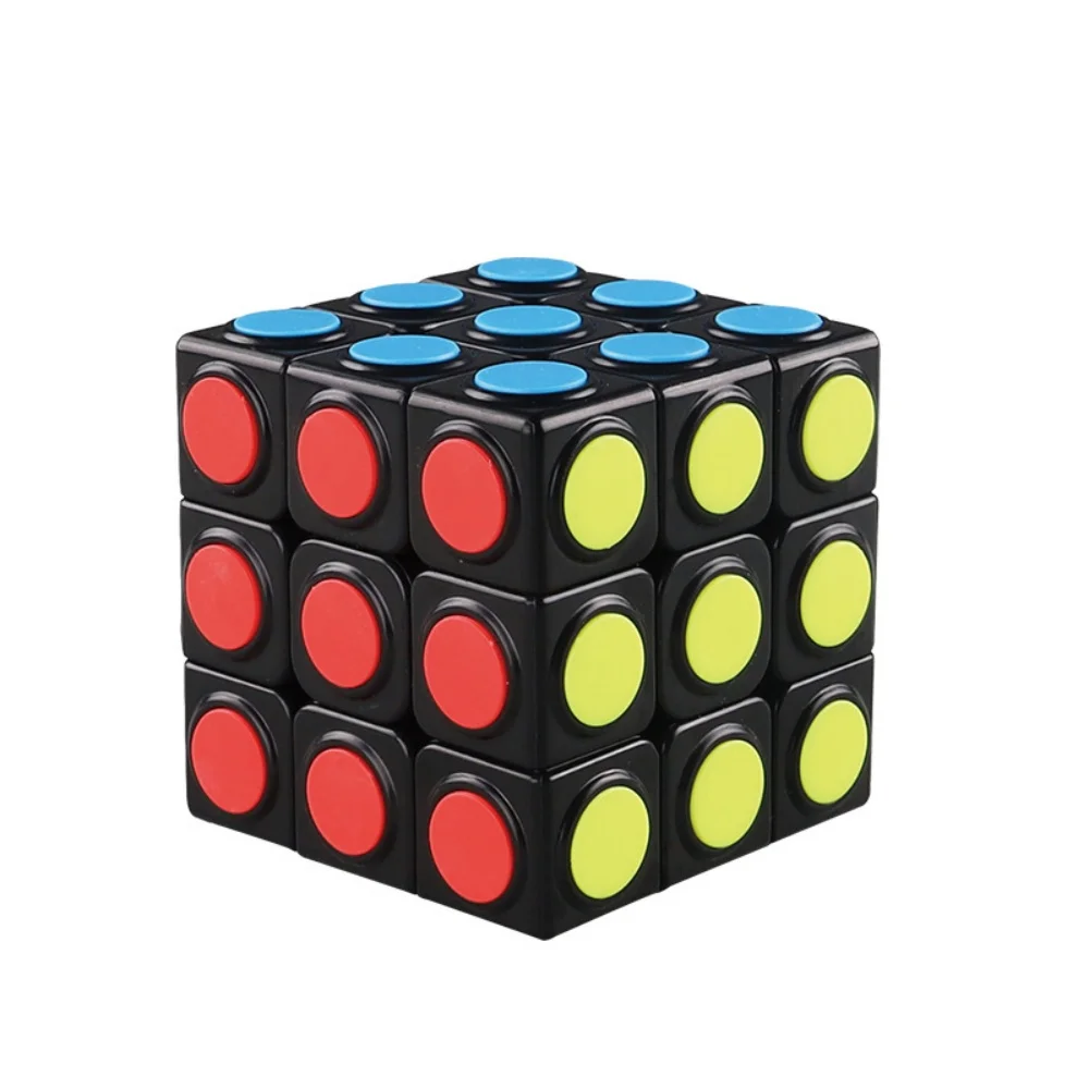 FanXin Round Dot /Square/Spade Magic Cube 3x3 Puzzle Professional Speed Black Magic Cube Toys For  Kids Gift Toy Cubo Magico