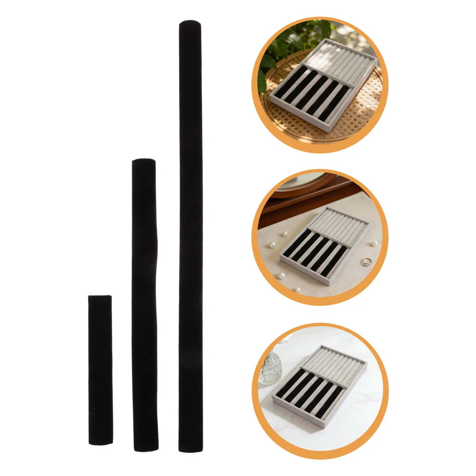 24Pcs Jewelry Box Sponge Strips High-Density Flexible Cuttable Dividers Organizer Tray Drawer Inserts for Rings Earrings