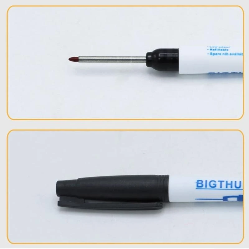 Deep Hole Marker Pen 30mm Long Tip Marker Carpenter Marker Water Resistant Drill Hole Marker Woodworking Tool - Image 2