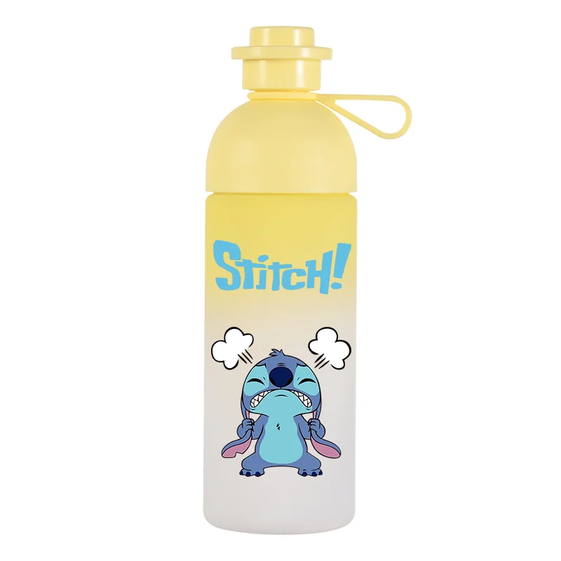 600 ml Lilo & Stitch Anime Stitch Direct Drink Mundwasserbecher Farbverlauf Weiß Rosa Gelb Kleines Monster Transparenter Plastikbecher