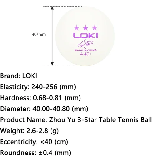 Imagen 2 del producto LOKI pelotas de tenis de mesa de 3 estrellas 6 unids/caja A40 + nuevas pelotas de Ping Pong de Material plástico ABS con costura pelotas de Ping Pong de entrenamiento para Club
