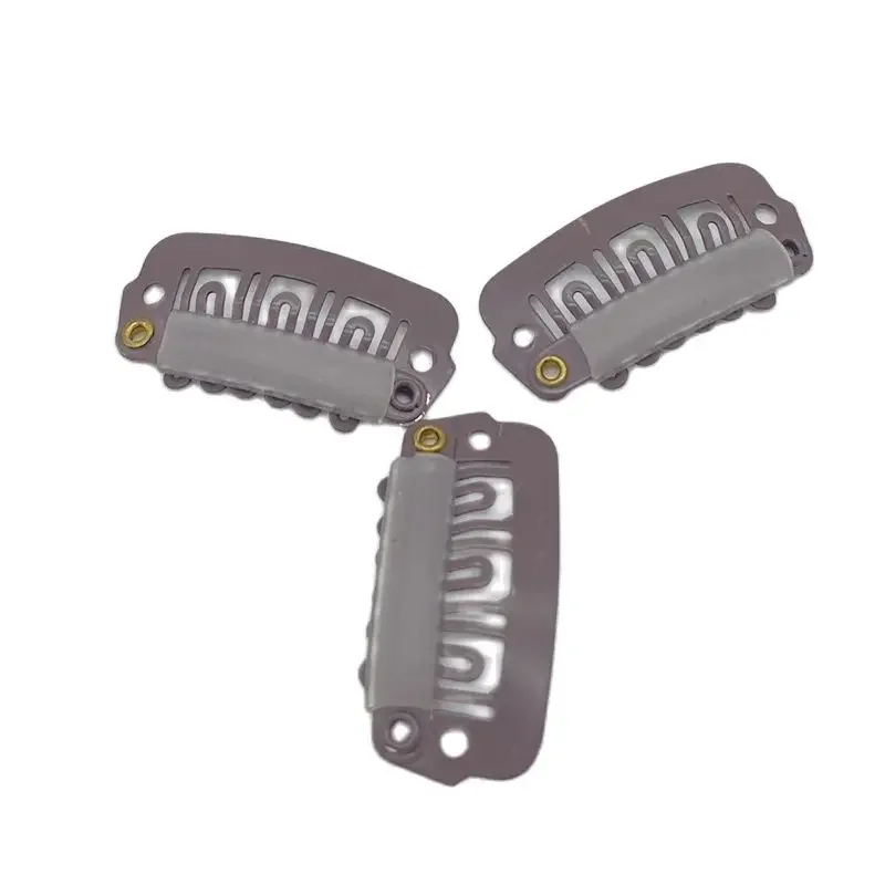 100 PCs 23 Mm 6 Teeth Quality Stainless Steel Metal Snap Clips for Hair Extension Loop Teeth Wig Comb hair Clip Hair Accessories