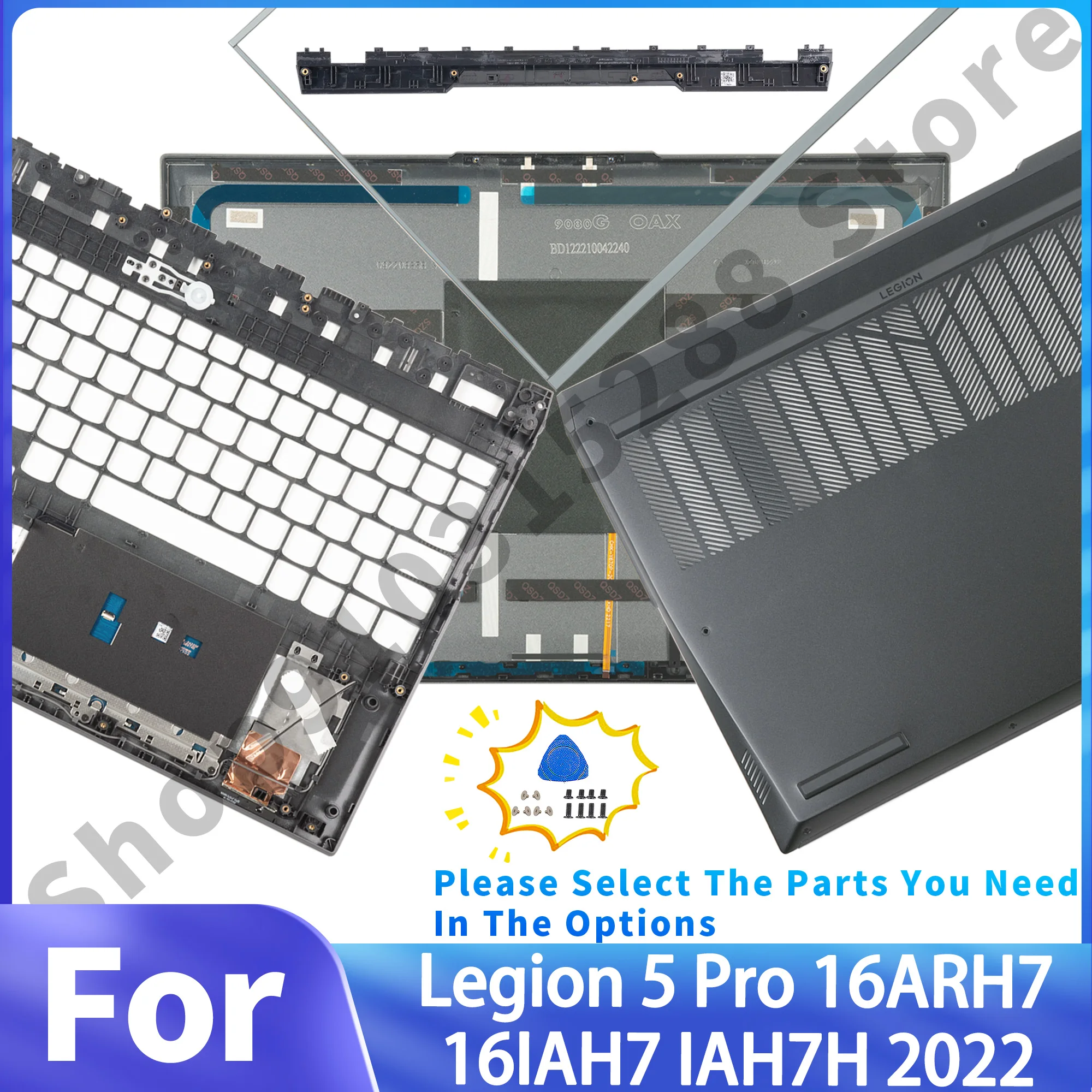 

NEW cover For Legion 5 Pro 16ARH7 16IAH7 16IAH7H 16ARH7H JY670 y9000p 2022 New Lid Bezel Upper Bottom Case Repair AM2DH000100