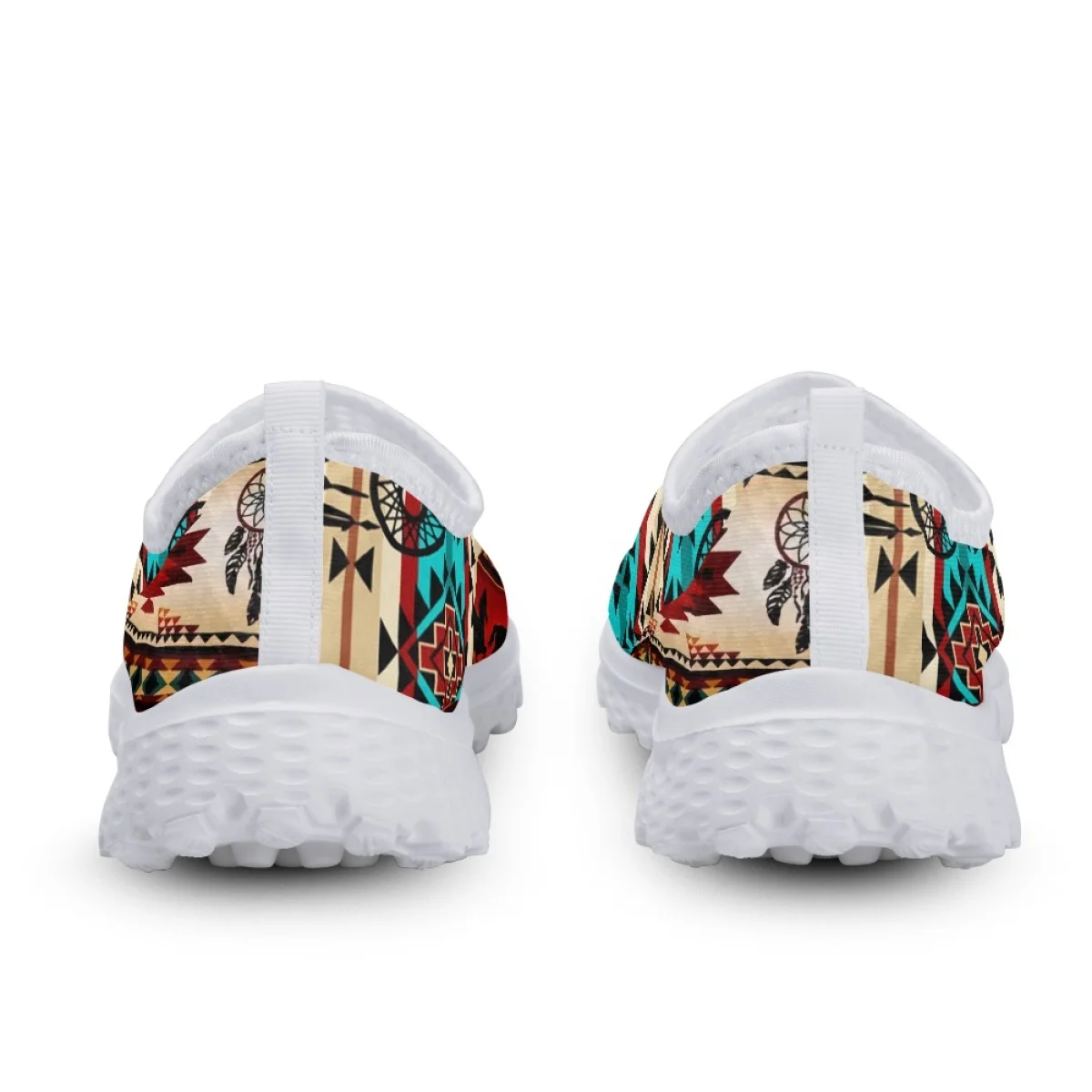 Summer Breathable Mesh Shoes Tribal Aztec Design Women's Flat Shoes Casual Slip-on Sneaker Horse Tribal Girl Zapatos De Mujer