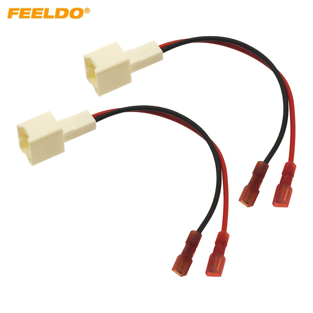 

FEELDO Car 2Pin Stereo Speaker Wire Harness Adaptors For Nissan Auto Speaker Replacement Connection Wiring Plug Cables