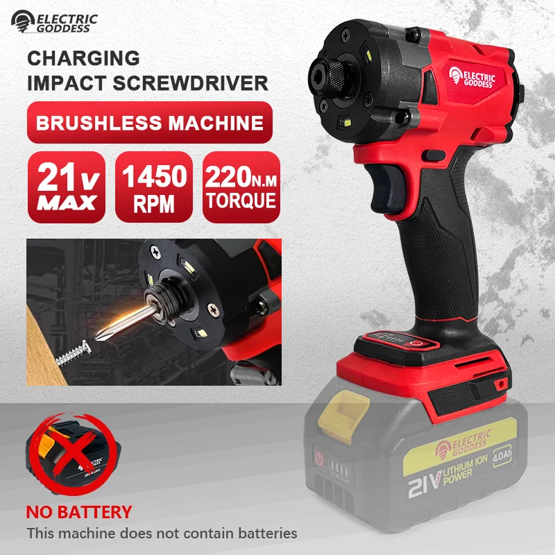 

EGOD Brushless Impact Driver 220N.M Brushless Motor 4 Speed Adjustable 1/2 Electric Impact Driver Power Tools Fit Makita 18V Bat