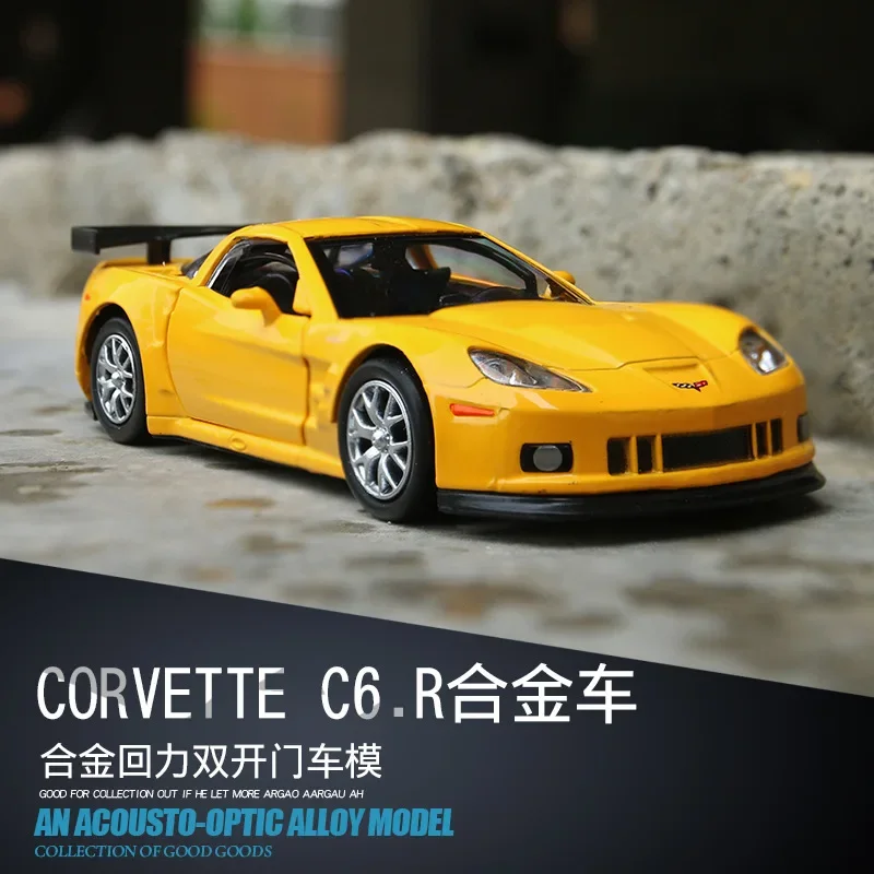 1:36 Chevrolet Corvette C6R hohe Simulation exquisite Druckguss Spielzeug fahrzeuge Auto Styling Sportwagen Legierung Modell Spielzeug zurückziehen