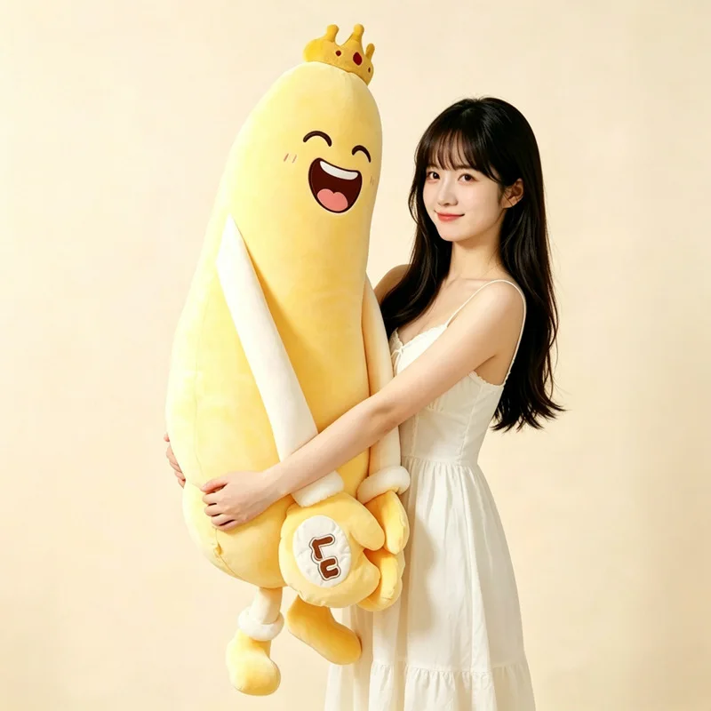 New Okya Crown Mango Plush Pillow Long Stuffed Toy Removable Soft Sleep Cushion For Adults Pregnant Women Home Bedroom Decor