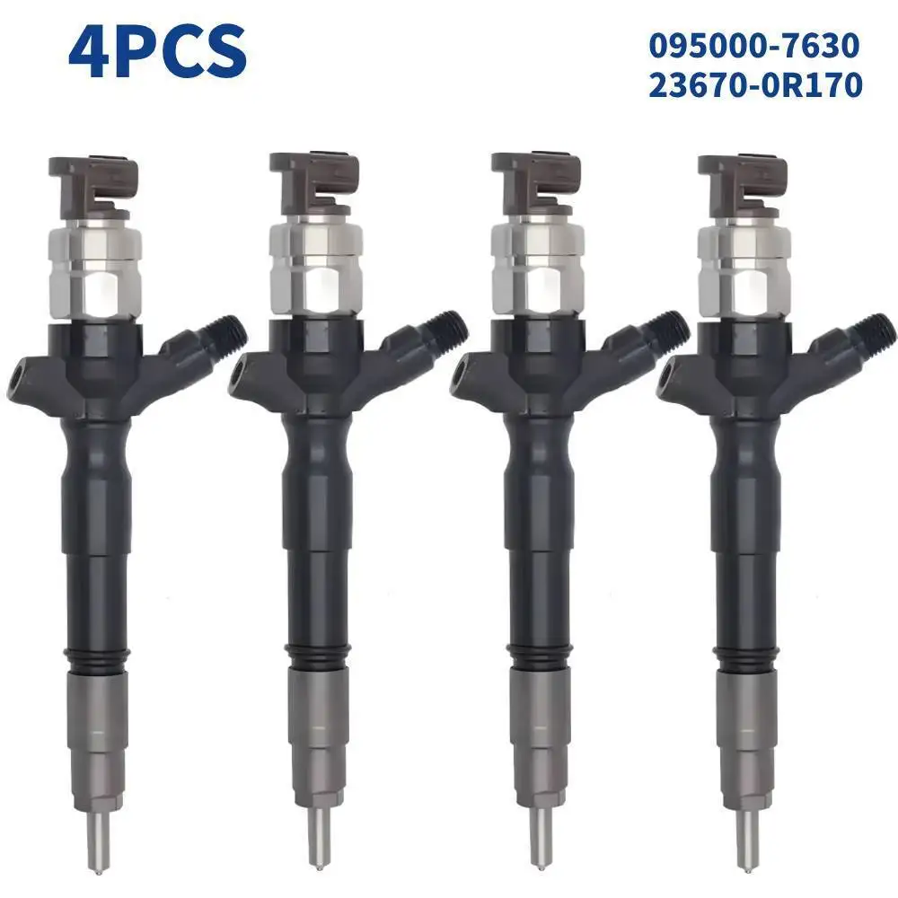 4PCS Fuel Injector 095000-7630 23670-0R170 For Toyota RAV4 Corolla Verso 2.2 2AD-FTV