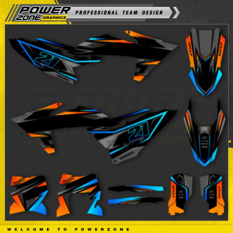 

PowerZone Custom For KTM 2023 2024 2025SXF 2024 2025 2026 EXC Graphics Decals For 3M Stickers Kit Motorcycle Stickers 046