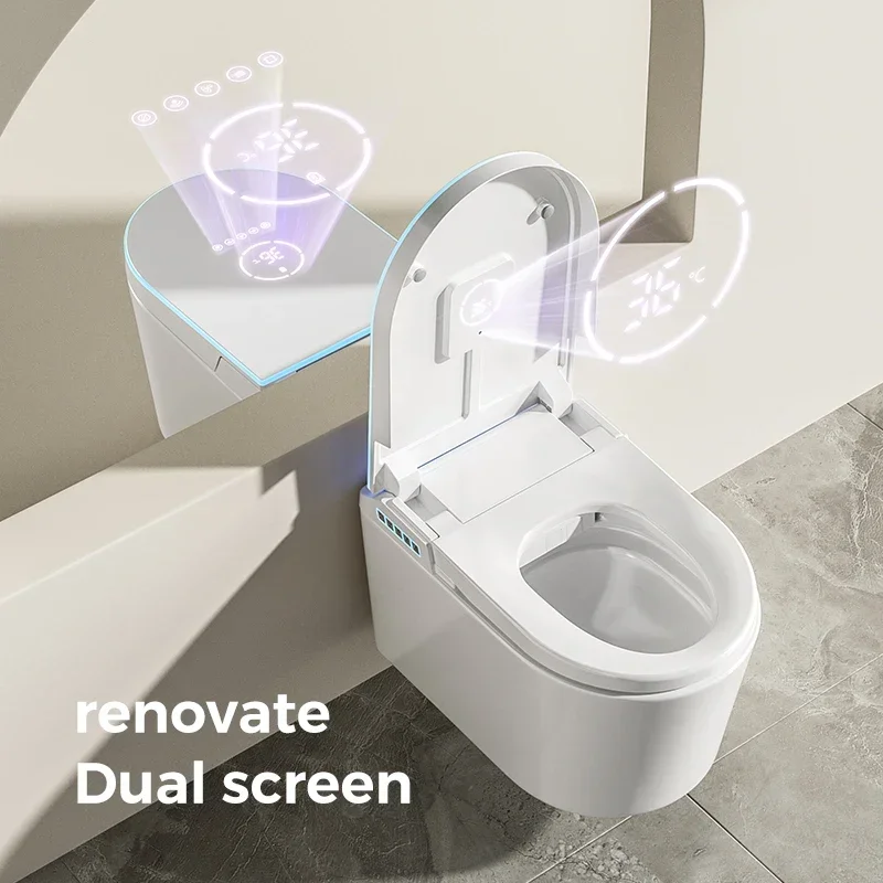 Automatic Sanitary Ware WC Wall Mounted Inodoro Bathroom Ceramic Smart Water Cabinet Wall Mounted Smart Toilet