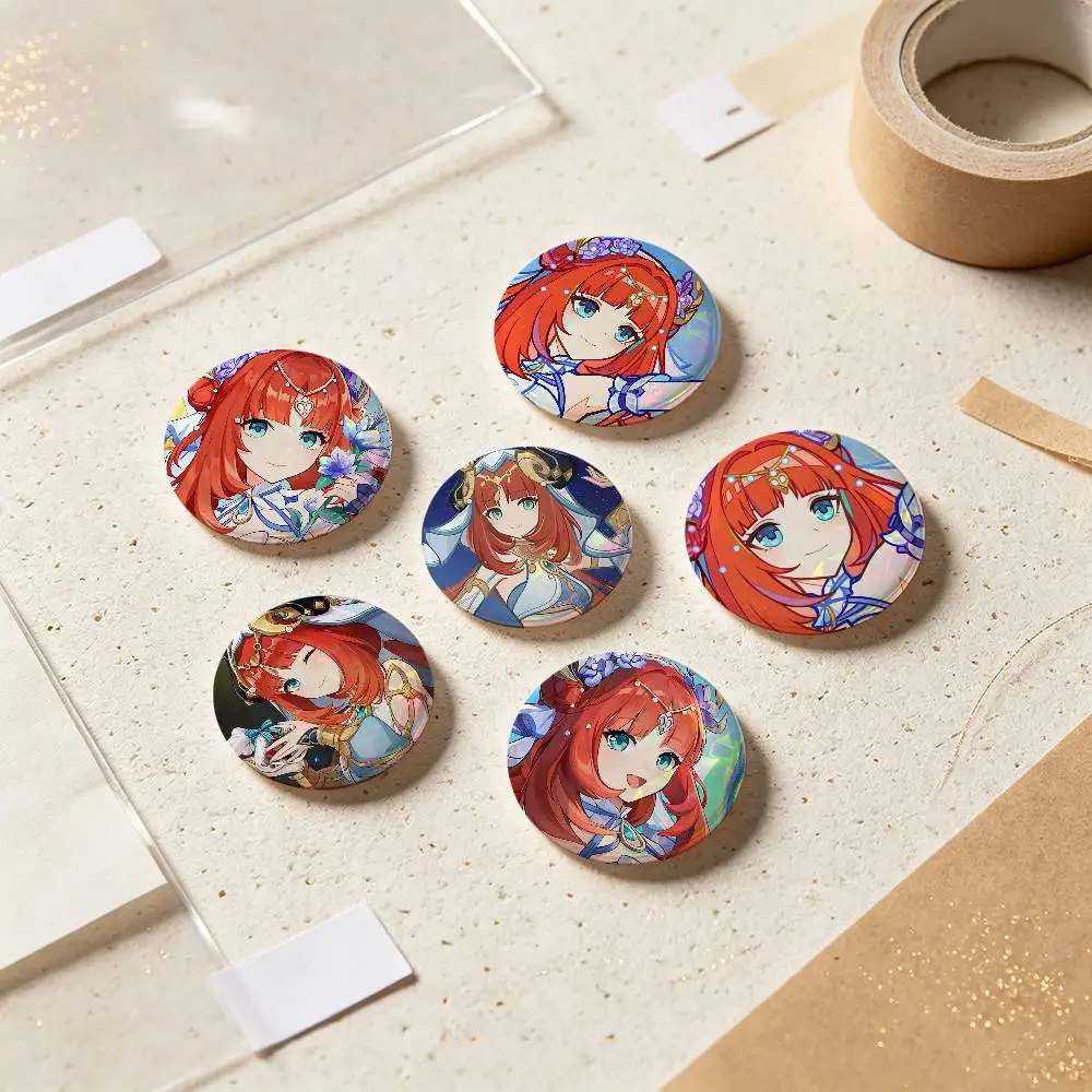 Nilou Genshin Impact Badges Button Round Creative Pin Brooch Badge Bag Decor Accessories Fans Collect Friends Gifts