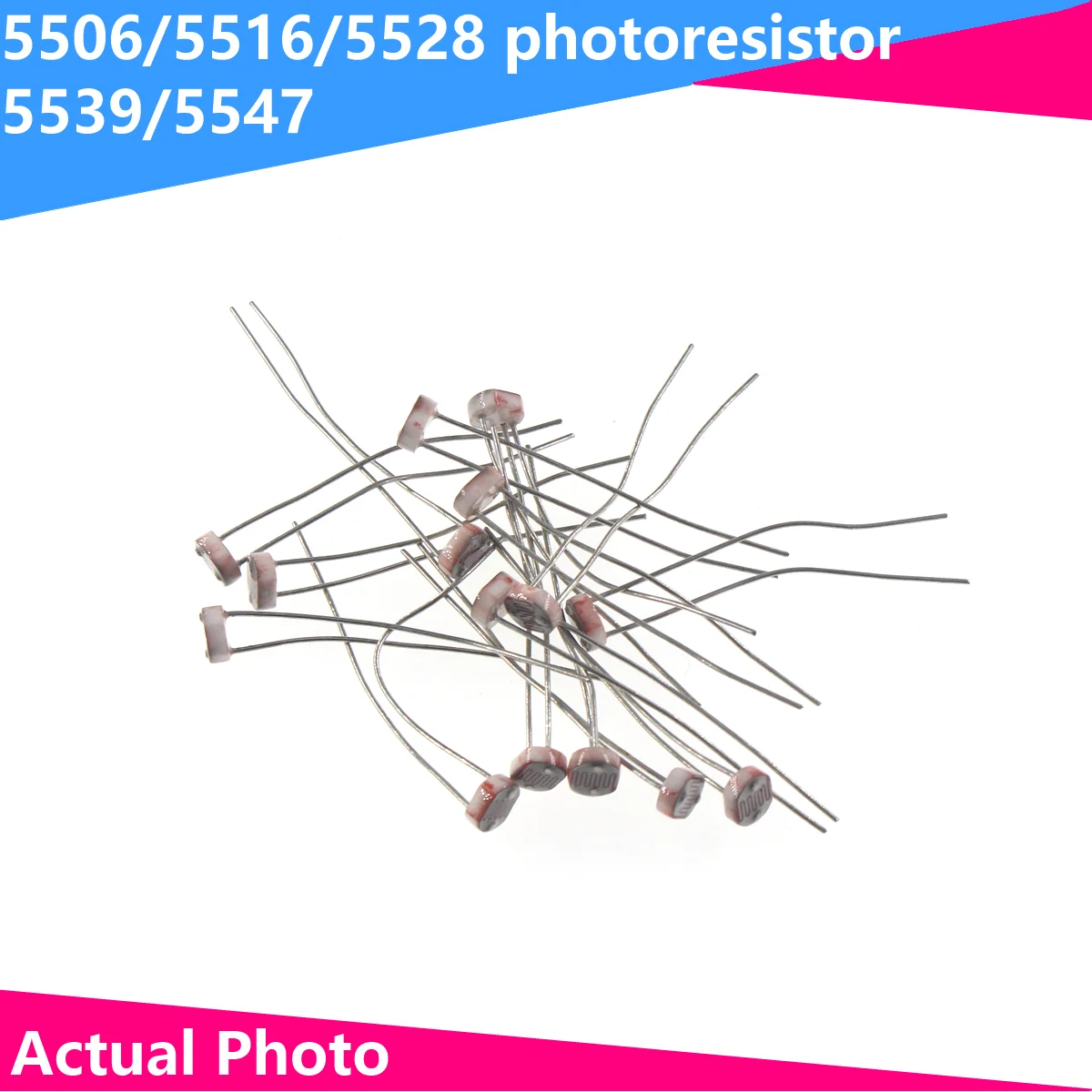 20PCS PhotoResistor Kit GL5537 GL5539 GL5506 GL5516 GL5528 5values Photosensitive Resistors 5537 5539 5506 5516 5528 Set