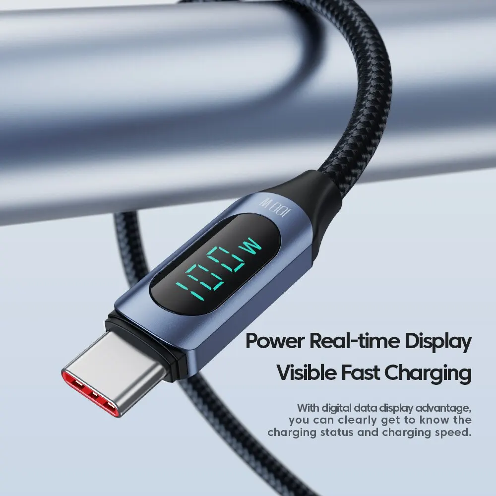 Toocki C타입 to C타입 케이블, 100W PD 고속 충전 충전기, USB C to USB C 디스플레이 케이블, 샤오미 POCO F3 리얼미 맥북 아이패드용