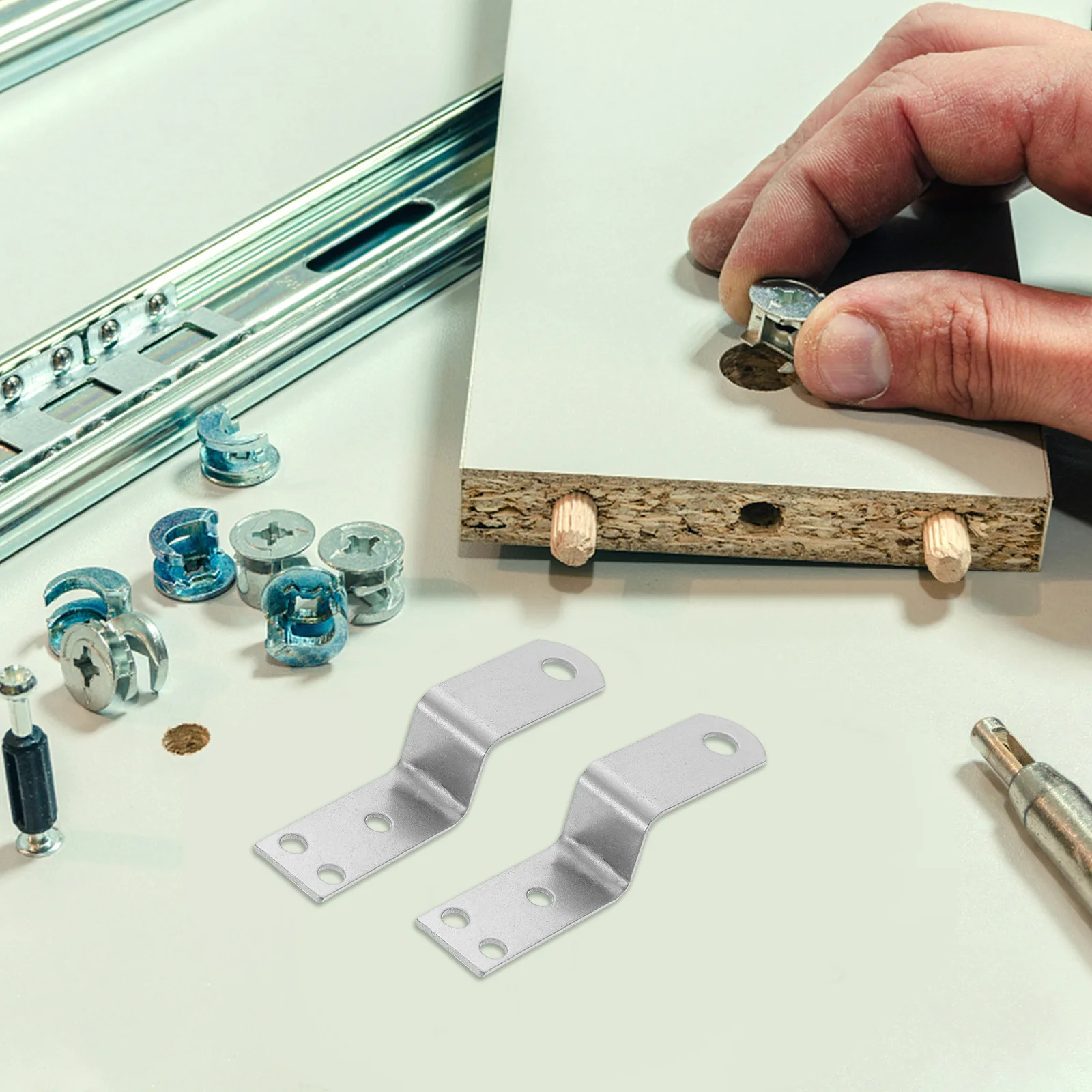 20 قطعة مقاطع تثبيت الأثاث مقاومة للصدأ قوية عقد الجدول العلوي موصلات للإطارات رفوف مكاتب Z مقاطع