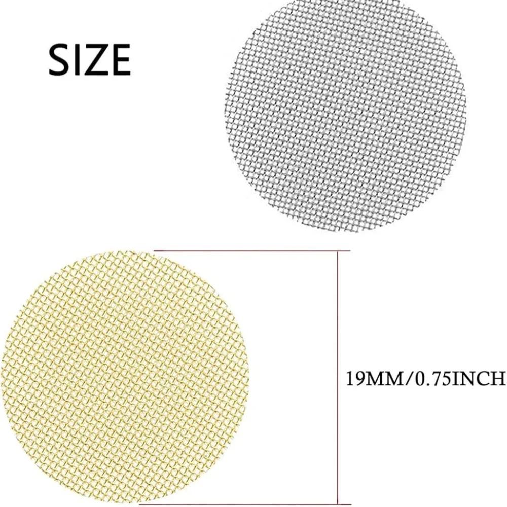 50pcs Screens, 3/4 Inch Filters, 25pcs Premium Stainless Steel Screens and 25pcs Brass Filters