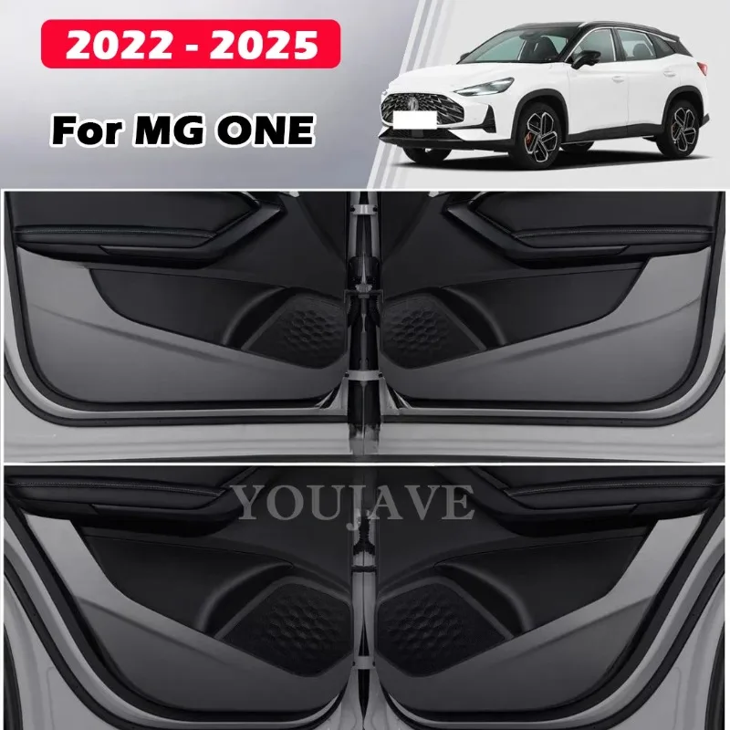 For MG ONE 2022-2024 2025 Lychee Grain Leather Door Anti-kick Pad Sticker Car Door Protection Edge Interior Decor Accessories