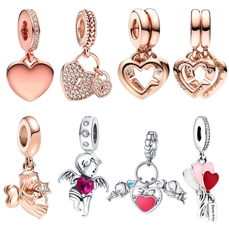 حار بيع على شكل قلب التألق سحر الخرزة قلادة صالح الأصلي الأوروبي فضة مجوهرات و DIY بها بنفسك صنع هدية غرامة فريدة من نوعها