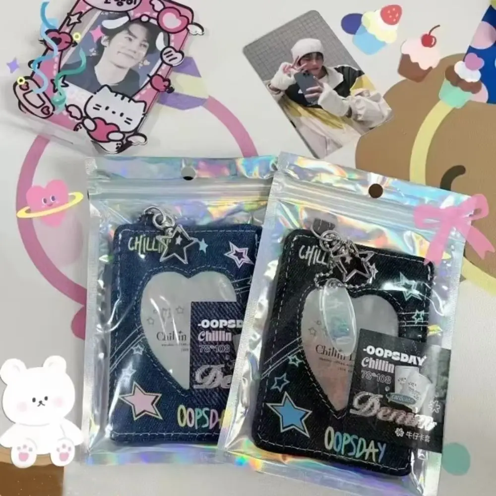 Симпатичная ретро фоторамка из джинсовой ткани в стиле y2k с подвеской-рюкзаком-цепочкой