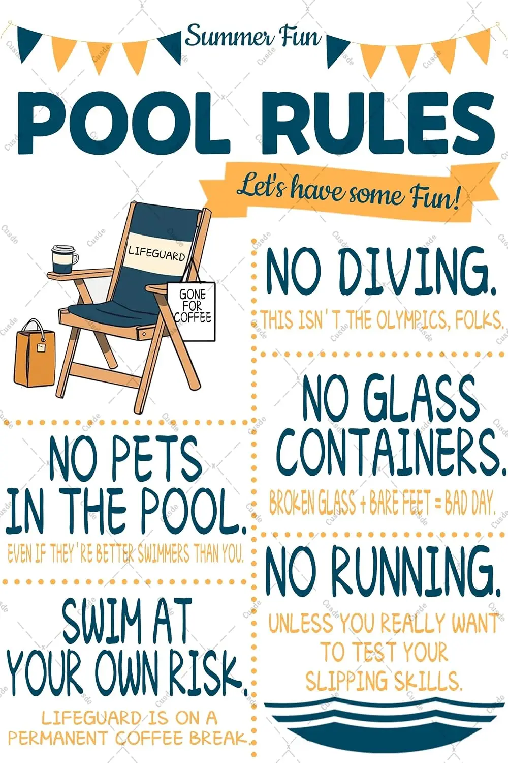 Pool Rules Signs Outdoor Funny Summer Fun Metal Tin Signs With Playful Swimming Guidelines Pool Sign And Decor Outdoor 12x16 --T