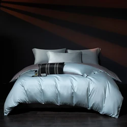 Egyptian Long Staple Cotton Bedding Set Single Double Queen King Size Duvet Cover Luxury Solid Color Quilt Cover Set