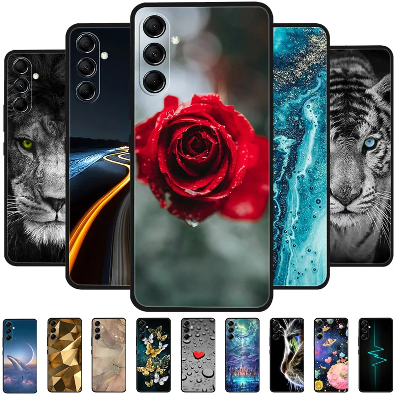 For Samsung A14 4G A 14 M14 5G Case Painted TPU Soft Silicone Black Funda for Samsung Galaxy A14 A145F Bumper GalaxyA14 M 14 Bag