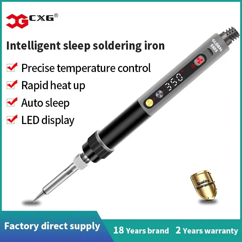 CXG E60S Electric Soldering Iron With Sleep Function Digital Display Temperature Regulator Professional Rework Tool 110-220V 60W