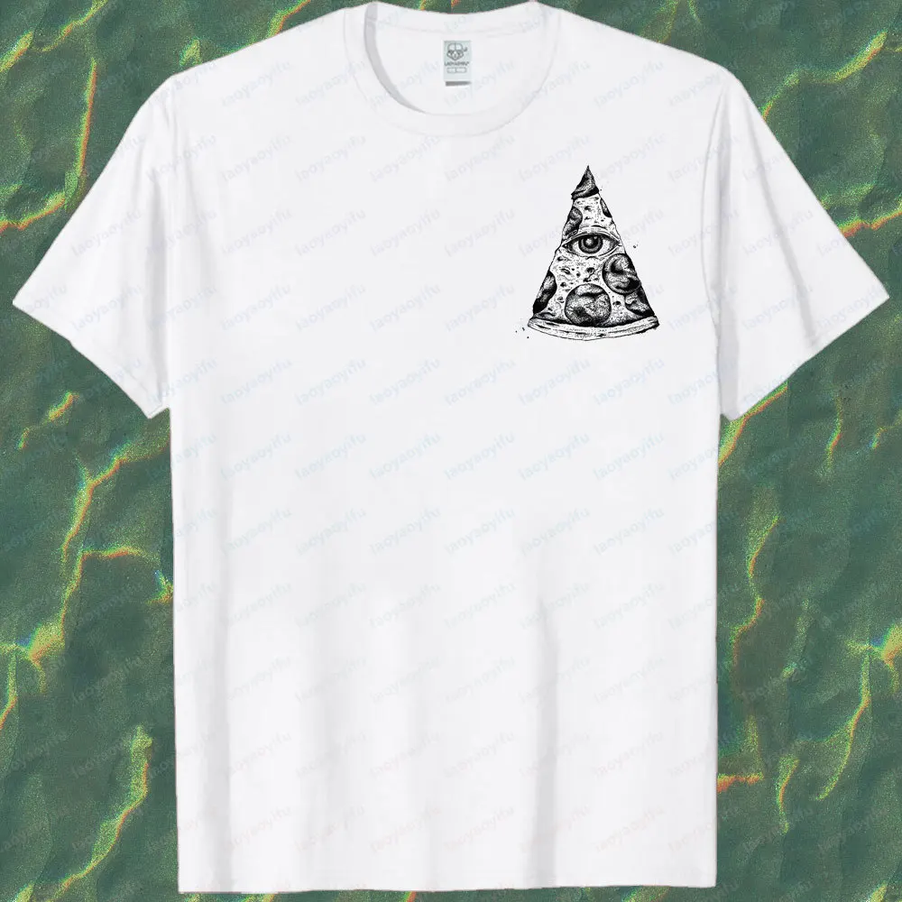 

Футболка Inside The Pizza Eye of Providence Всевидящие глаза Футболка Религиозные виры Футболки в стиле Харадзюку Мужчины Женщины Хлопковый топ