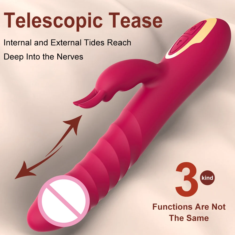 Thrusting Vibrator G Spot Dildo Sex Toy for Woman with Thrusting Vibration Rabbit Vibrators Clitoral Massager Sexual Wellness
