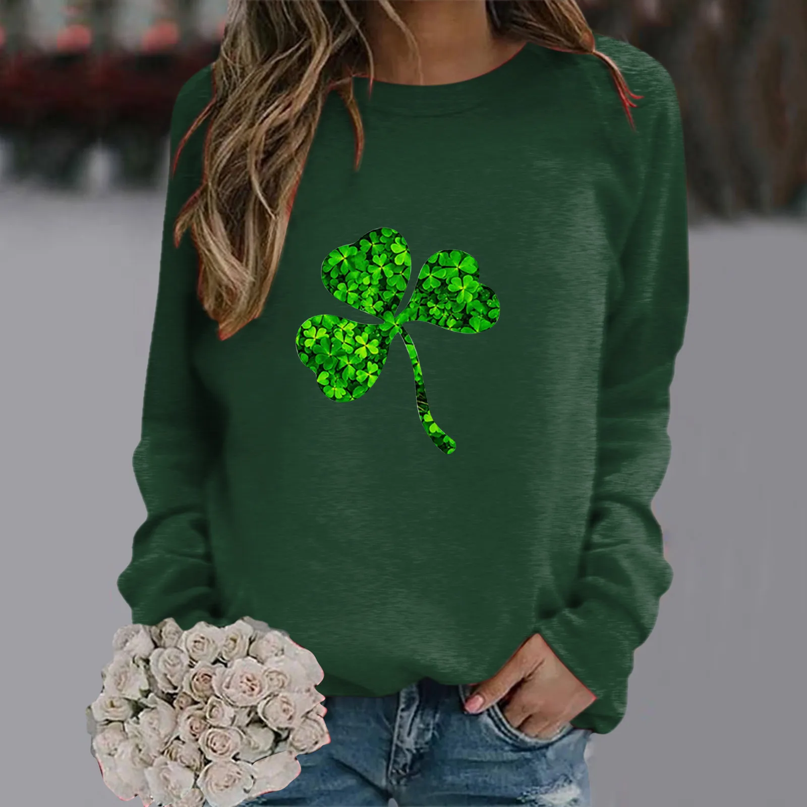 Hoodies For Women Womens Autumn Winter Casual Long Sleeve St. Patrick\'s Day Print Pullover Korean Fashion Loose Sweatshirt