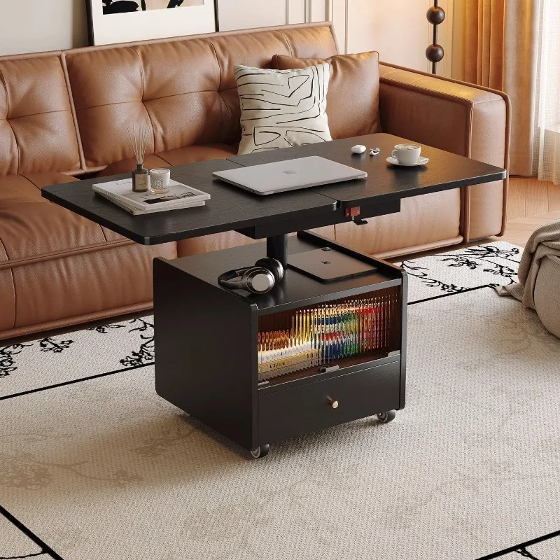 Modern simple and multi-functional movable rotating living room coffee table household trolley y