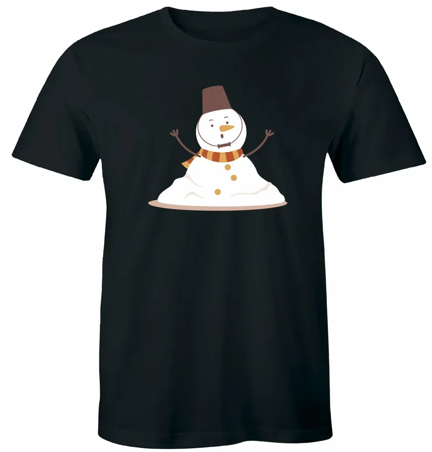 Melting Snowman Tee Funny Christmas Snowman Meltdown Unisex T-Shirt High Quality 100%Cotton Short Sleeve