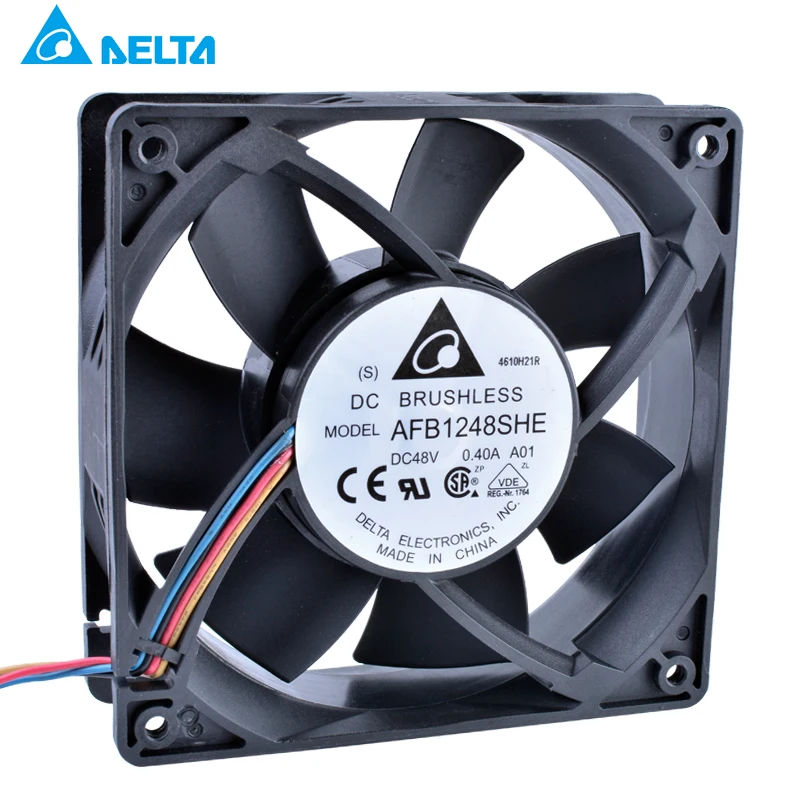 AFB1248SHE 48V 0.40A 12038 12cm 4-wire double ball server Cooling fan