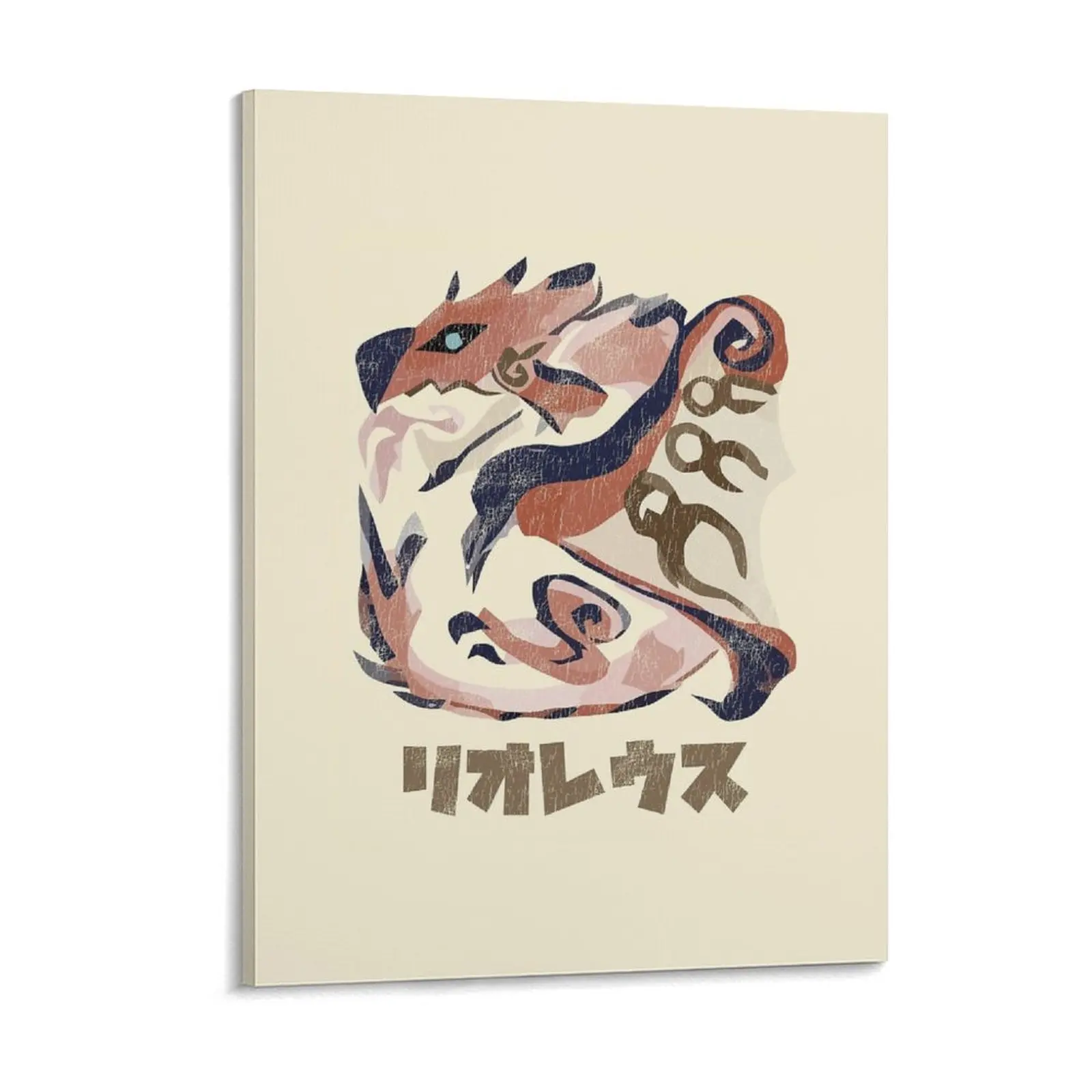 Monster Hunter Rise Rathalos Canvas Painting Vintage Design Design Design Wall Mural Framed Wall Paintings
