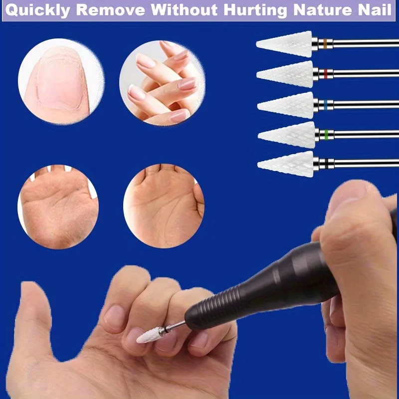Kit-1/2/4/5PCS keramische nagelboor frees, elektrische manicure boren pedicure molen bits, machine bestanden nail art gereedschap