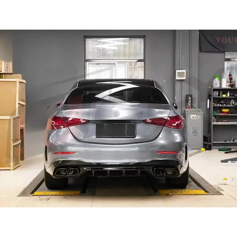 Car Diffuser for C Class W206 Upgrade C63 Diffuser with Exhaust Pipe