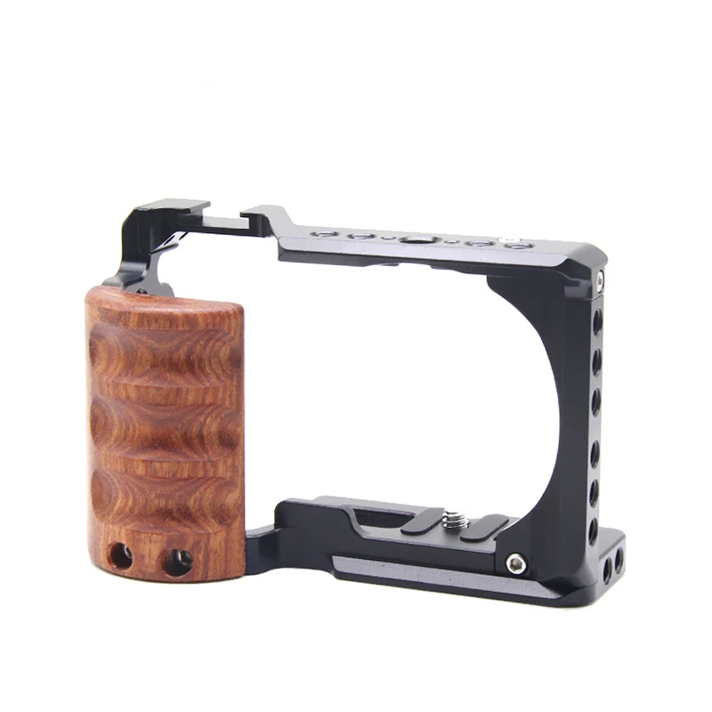 

Suitable for Sony Mirrorless Camera ZV-E10 Camera Rabbit Cage Sony SLR Zve10 Vertical Shot Wooden Handle