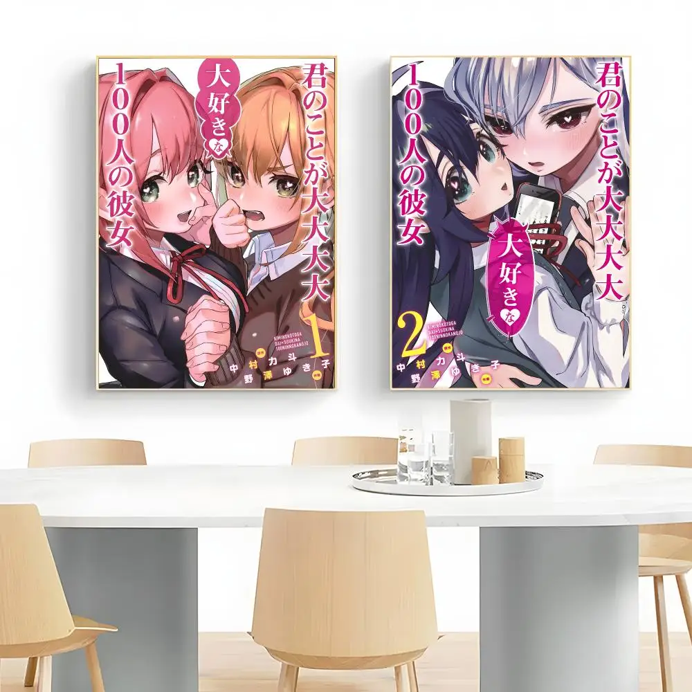 manga comedy The 100 Girlfriends Who Really Love You Poster Wall Art Print Decorative Mural Home Decor Gift Unframed