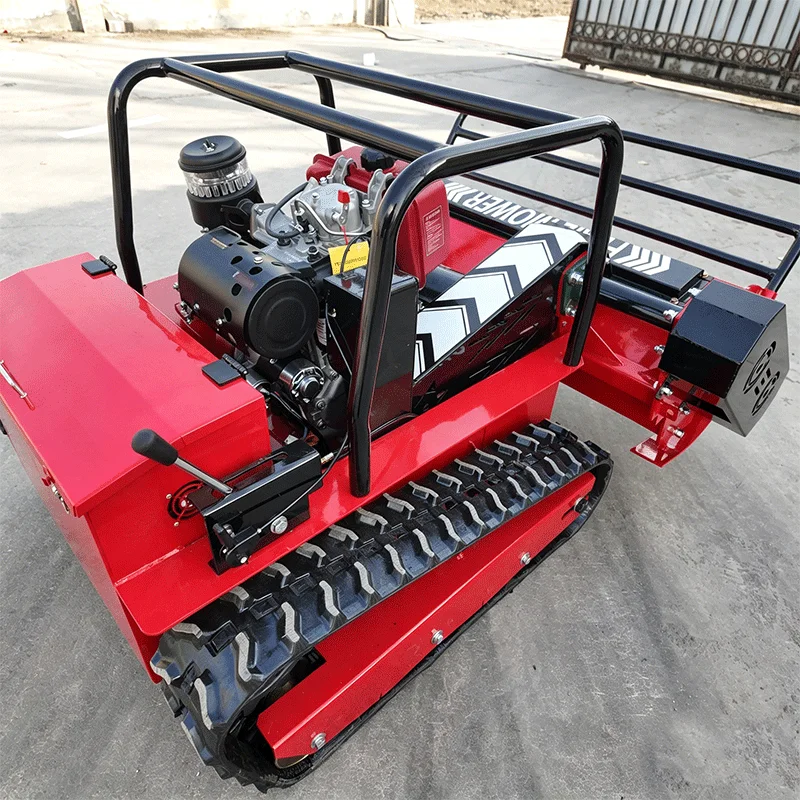 Crawler Type Wireless Remote Controlled Engine Lawn Mower Multifunctional Slope Grass Cutter For Farm Garden Greening