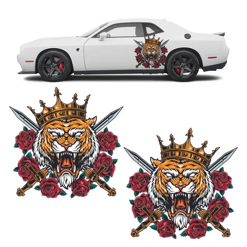 Tiger Head II Car Decal Livery 2 Piece Set Limited Edition Exclusively Designed In-house And Printed On Premium Vinyl Decorate