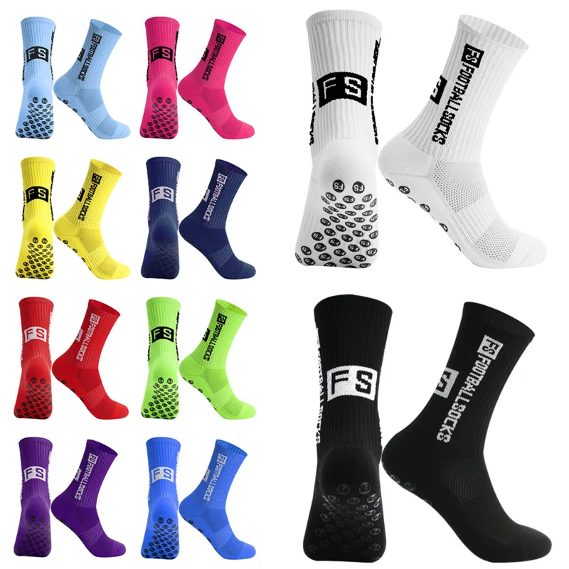 Men Women Sports FS Football Socks Silicone Non-Slip Grip Soccer Socks calcetas antideslizantes de futbol