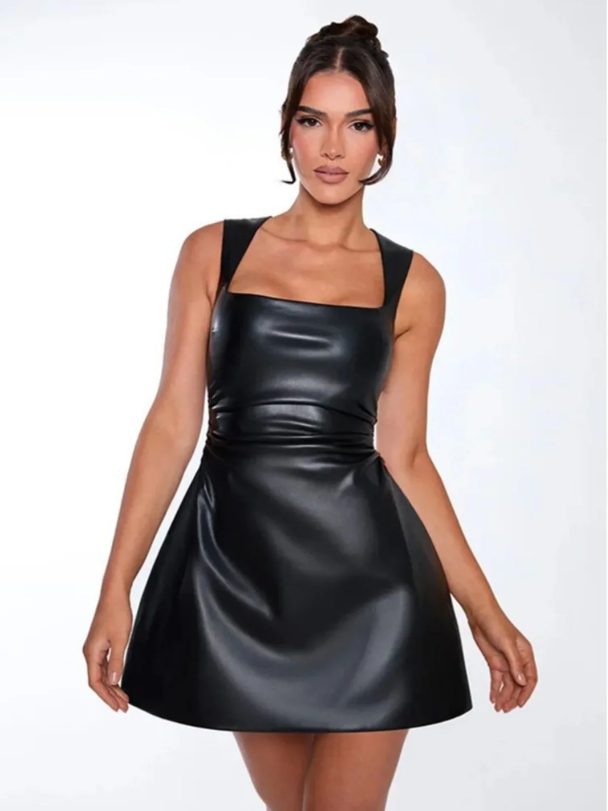 

Aline Талия Cinching ort Dr Sexy Sle Полиэфирная ткань Svel Юбка трапециевидной формы U-Neline Mid-Thi Обычный сезон