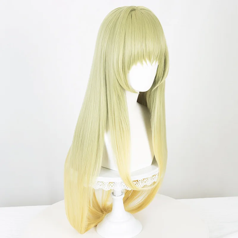 Peruka do cosplayu: Biała Święta i Czarny Ksiądz Cecilia, długa, kolor T, imitacja skóry głowy, matowy jedwab.