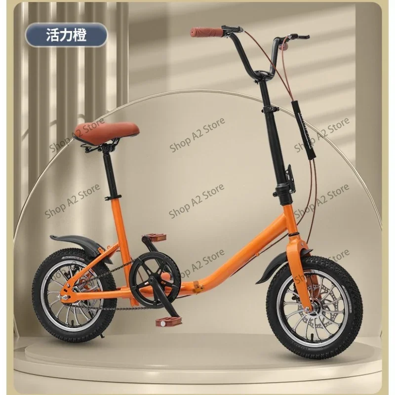 14‑Inch New Folding Bicycle, Portable Small‑Wheel City Leisure Bicycle for Adult Men Women and College Students