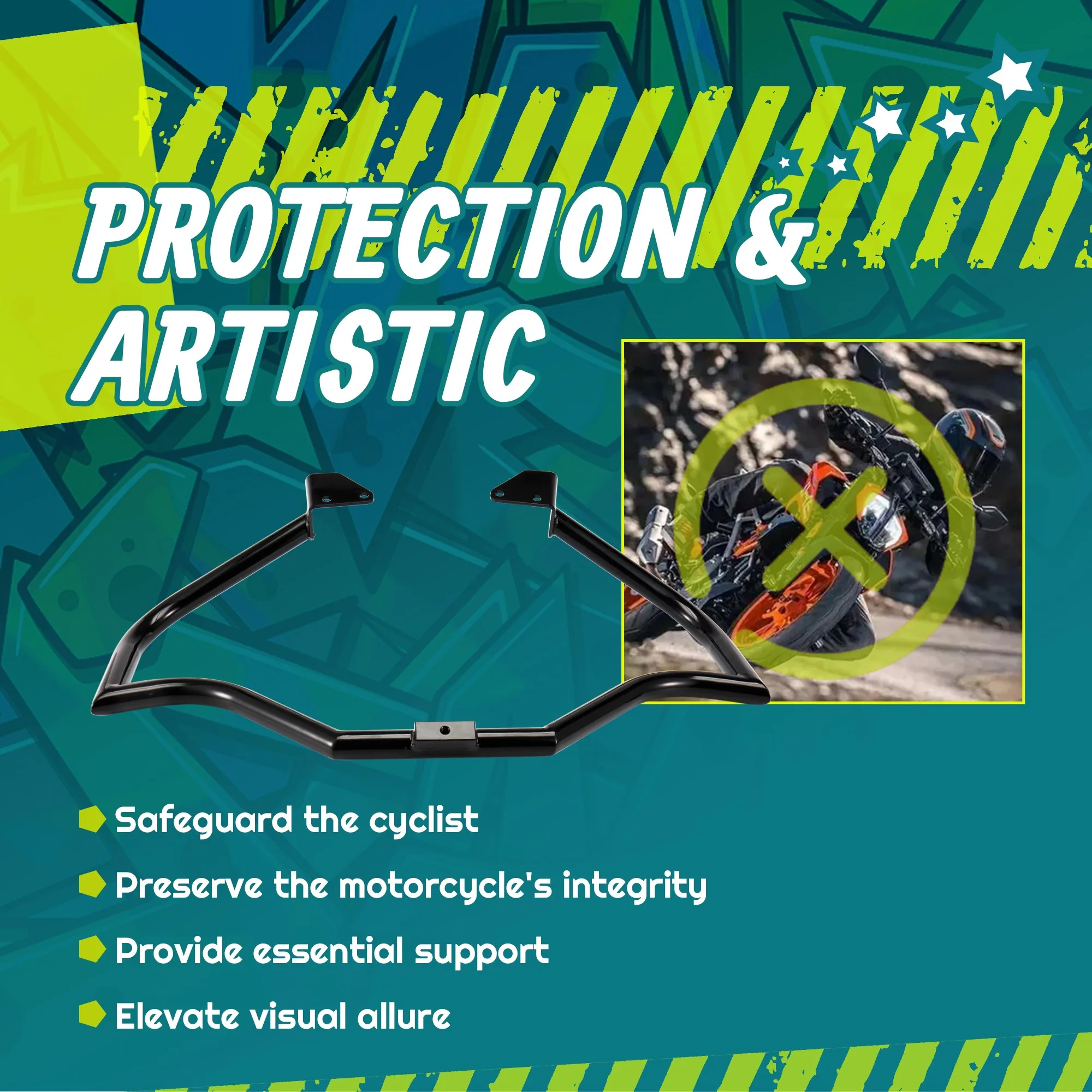 다이나 엔진 가드 미스훅 하이웨이 크래시 바 1.25인치 팻바이크용 (할리 2006-2017 스트리트 밥 FXDB 팻밥 FXDF 로우 라이더 FXDL FXDWG)