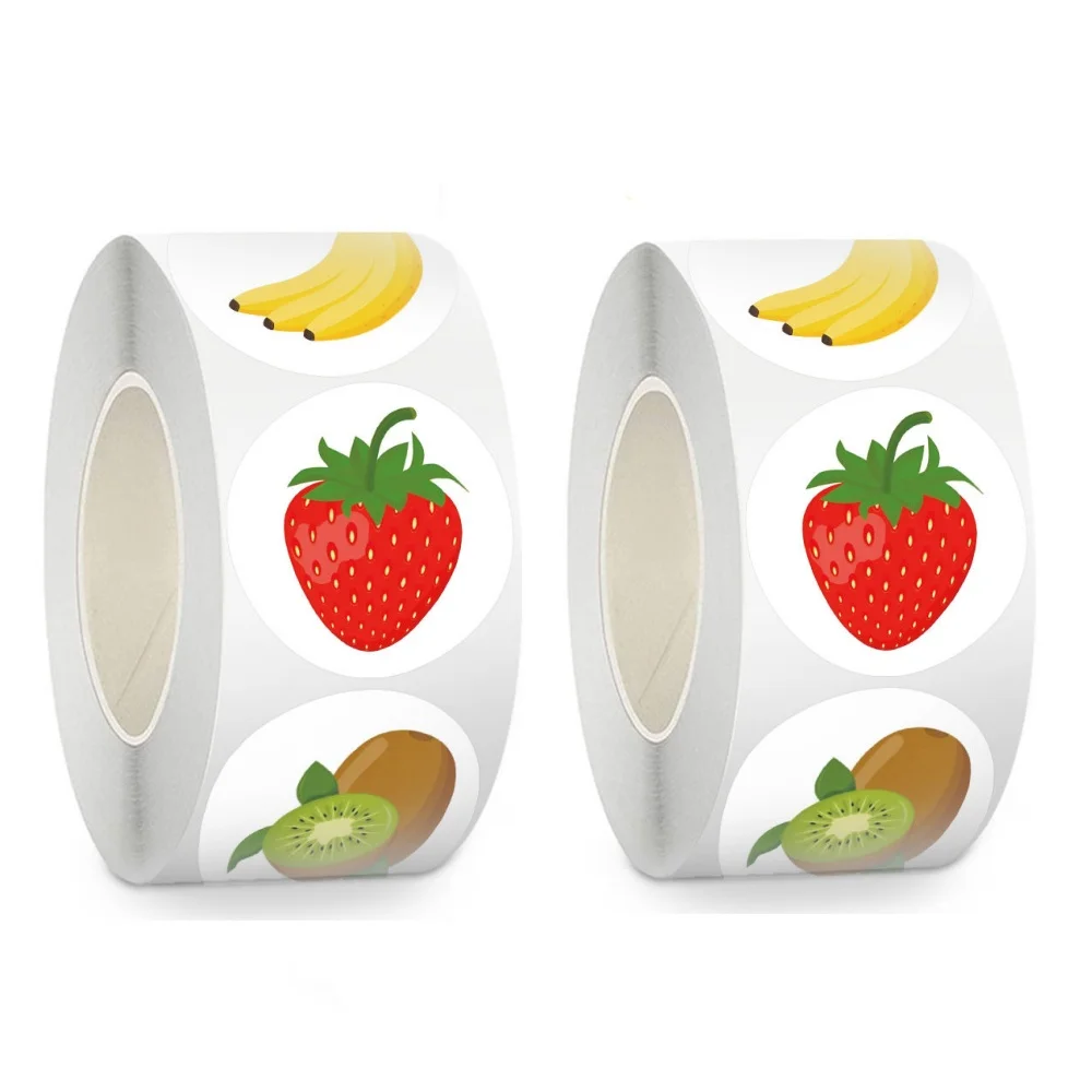 

1000 PCS Fruits Stickers Decorative Sealing Sticker for Gifts Envelopes Party Decals Reward Stickers for Child Kids Fruit Labels